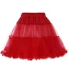 Kjolar 2021 svart röd vita kvinnor tutu kjol mini tulle netting crinoline rockabilly petticoat underskirt glida vintage
