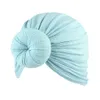 Nouveau-né Bébé Noeud Noeud Turban Chapeau Donut Tête Wrap Doux Coton À La Main Bandeau Bonnet Casquettes Enfants Infant Toddler Large Bande De Cheveux Coiffe G679FCD