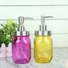 Liquid Soap Dispenser Pump Glass Jar Bottle Stainless Steel Lid Dispensers Countertop Lotion Bathroom Storage Tool Sea shipping DAJ338