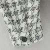 BLSQR Stylowa Oversized Tweed Kurtka Płaszcz Płaszcz Kobiety Moda Z Długim Rękawem Kieszenie Odzieżowiec Płaszcze Asymetryczne Chic Topy 210430