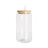 16oz Sublimatie Glas Can Tumbler 12oz Frosted Cola Can Bamboo Deksel Bier Cocktail Cup Whisky koffiemok Iced Tea Jar