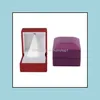 Emballage Jewelry2Pcs Ring Box 1Pcs Led Lighted Gift Wedding Engagement Violet Anneaux Affichage Stockage Doux Veet Plateau Case Jewelry273s