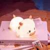 Luzes noturnas Cute Silicone Night Sleep Lamp Infroy's Toy Birthday Birthday Ano do Ox Creative