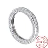 Eternity 3 Row Lab Diamond Cz Ring 925 Anillos de boda de compromiso de plata esterlina para mujeres Nupcial Fine Party Jewelry Gift Cluster