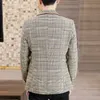 Spring Men Blazers Fashion Korean Slim Fit Plaid Suit Jacket Wedding Business Dress Coat Work Casual Blazer Masculino 210527