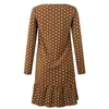 Losky vrouwen lente jurk mode polka dot print dames casual kleding lange mouw mini korte losse gele jurken 2020 herfst x0521