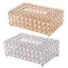 Napkin Tray Paper Rack Holder Office Table Restaurant Car Home el Wedding Home Decor Artificial Crystal Tissue Box 211110