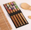 Sushi Making Tools Bamboo Sushis Kit Including 2 Rolling Mats 1-Paddle 1 Spreader 5 Pairs Chopsticks