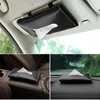 Lederen auto tissue box handdoek sets zonnevizier houder auto interieur opslagdecoratie voor accessoires dozen servetten8385591