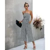 JRNNORV Zomer Vrouwen Uit Schouder Jumpsuits 2021 Merk Dames Lace Up Solid Losse Romper Print Bodysuits Casual Dames Rompertjes