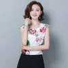 Mode coréenne Soie Femmes Blouses Satin Fleur Batwing Manches Chemises Blanches Plus Taille XXXL / 4XL Blusas Femininas Elegante 210531