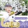 2PCS Kids Automatic Gatling Bubble Gun Toys Festive & Party Supplies Summer Soap Water Machine 2-in-1 Electric For Children Gift