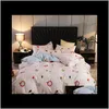 SETTER Supplies Textiles Hem Garden Bed Linne Moon Stjärnor Lyxiga sängkläder Ställ in Twin / Full / Queen / King / Super King Size 3 / 4PCS Duvet Er Drop Delive