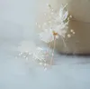Hair Jewelryhair Jewelryyarn Flower Pins Clipes de noiva Pérolas Jóias de casamento Peda
