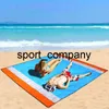 83 "x 79" Portable Pocket Sand Gratis Mat Picnic Mat Vattentät Sandfree Beach Blanket Camping Bed Pad Outdoor Ground Madrass
