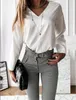 camicetta di raso bianco casual da donna camicia da streetwear nera top plus size top da donna e camicette abiti di moda 210427