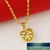 Аутентичные Любовь в форме сердца в форме 24kgold подвеска ожерелье леди элегантное золото украшенное ожерелье ожерелье ожерелье рождения подарок заводской цена экспертное качество дизайна