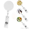 Sublimation Blank Nurse Badge Party Favor Plastic DIY Office Work Card Hanging Buckle Can Be Rotated 360 Degrees Q183