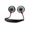 Handvrije ventilator Sport Draagbare USB Oplaadbare dubbele mini -luchtkoeler Summer Neck Hanging Fan Party Favor Sea RRA4236