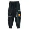 Spring Patchwork Carga Pant Streetwear Casual Harajukuterrousers Hip Pop High cintura de moletom Big Bolso Solto Jogadores 210531