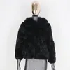 Kvinnors Fur Faux 2021 Vinterjacka Kvinnor Real Coat Natural Collar Mink Ytterkläder Tjock Varm Streetwear Kvinna