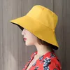 Dubbelzijdige grote rand katoenen emmer hoeden voor vrouwen strand wandelen reizen mode visser hoed lichtgewicht opvouwbare meisje van het meisje