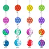 Fidget Simple Keychain Push Bubbles Pop Toys keys chain Anti Stress Decompression Bubble Board Key Ring Finger Toy