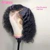 Curly Short Bob 13x4 Lace Front Human Hair Wigs Pre Plucked Remy Closure Frontal Wig For Black Women Deep Wave bob wig Lefahair S0826