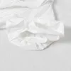 TWOTWINSTYLE Camicetta asimmetrica con volant per le donne Colletto obliquo Mezza manica Bowknot Camicia elegante Abbigliamento moda femminile 210517