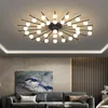 Taklampor svart lägg till guld LED -ljus akryl kreativ modern nordisk ytmontering panel lampa för vardagsrum sovrum lobby hem deco