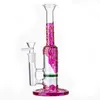 Blue Green Hookahs Straight Tube Glass Bong Mini Small Dab Oil Rigs WaterPipes BeeComb Percolator Perc Water Bongs With 14mm Bowl Piece