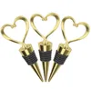 Bar Gereedschap Rose Goud Zilver Elegant Hart Minnaar Gevormde Rode Wijn Champagne Metalen Wijnen Flessenstopper Valentines voor Huwelijksgeschenken RRA11138