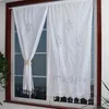 Pastoral Handmade Cotton White Curtains Lace Flower Cortina Crochet Hollow Out Curtain Rod Pocket Kitchen Blinds Shower Curtains 210913