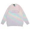 Sweter Rainbow Decor męska Dzianie Wełny Pullover O-Neck Z Długim Rękawem Casual Moda Zagęścić Ciepłe Luźne Jesień Zima Męski sweter