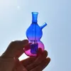 Recycler DAB rigg Vattenrör Rökpipor Portable Färgglas Ashcatcher Bongs med 10mm Klar skål och silikonslang Glasolja Brännare Bong för rökare