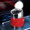 Luksusowe kryształowe dhinestones popielniczka popielniczka Puchar metalowy bling auto popielniczki dla kobiet przenośne akcesoria wnętrza samochodu 13