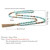 OAIITE Matte Turquoises Stone Necklaces Women Female 108 Payer Long Mala Beads Tassel Necklace Jewelry