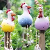 Yard Art Décor Poulet Jardin Jardin Plug Plug Hen Rooster Ornements Hens Statues Oiseaux Edge Place Poignée de jardin à l'extérieur de l'arrière-cour arrière 210727