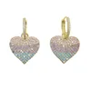 valentine's Day gift for lover girlfriend pastel colorful cz heart charm dangle drop earring fashion 210317