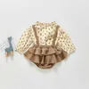 Frühling Blumenhemd weibliche Baby Overalls Säugling Trikot Anzug Riemen Kinder Boutique Kleidung Großhandel Mode Kleidung 210701