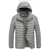 2021 Höstmän Ultralight White Duck Down Hooded Jacka Man Vindtäta Vattentäta Parkas Coats Ultra Light Stand Collar G1108