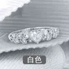 4 Colors Love Zircon Heart Leaf Ring for Women Girls Fashion Engagement Wedding Party Rings Jewelry Accessories Whole Sale G1125