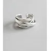 925 Стерлинговые серебряные кольца для женщин Богемные регулируемые геометрические нерегулярные кольца преувеличенные новизны украшения