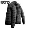 Moda Ultra Işık Aşağı Ceket Erkekler Sonbahar Kış Sıcak Su Geçirmez Aşağı Ceketler Erkek Rahat Kış Aşağı Ceket Büyük Boy L-4XL 210528