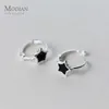 Luxe Black Enamel Star Earring 925 Sterling Silver Hoop Oorbellen voor Vrouwen Verjaardag Sieraden Brincos Fashion 210707