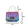 여성 그라디언트 젤리 크로스 바디 가방 귀여운 소녀 여름 방수 투명 차 지갑과 핸드백 어린이 미니 어깨 가방