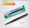 Nail Art Acryl Gel Picking ESD-Pinzette für Strasssteine, Edelstein-Dotting-Tools, antistatische DIY-Handklammer, 1,0 mm, schwarze Pinzette NAT016