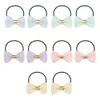 1Pair Bowknot Girls Scrunchies Glitter Hair Bows For Child Elastic Hair Rope TS2003