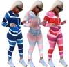 Kobiety Body Dresy Dorywczo Dwuczęściowy Zestaw Legging Spodnie Outfit Sportwear Z Długim Rękawem Sporty Damskie Damskie Dres Ubrania Moda Odzież Dressuit