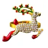 크리스마스 사슴 순록 냅킨 링 웨딩 라인 스톤 웨딩 크리스마스 파티 홈 주방 식당 테이블 액세서리 장식